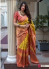 Yellow & Orange Banarasi Silk Sensual Saree