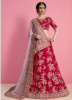 Pink & Light Pink Velvet Silk Bridal Lehenga Choli