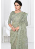 Light Green Net Embroidery Saree