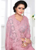 Light Pink Net Embroidery Saree