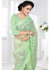 Green Net Embroidery Saree