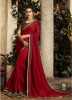 Red Georgette Embroidery Saree