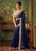 Blue Silk Embroidery Saree