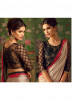 Brown Georgette Embroidery Saree