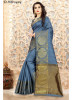 Light Blue Linen Silk Saree