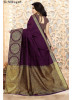 Purple Linen Silk Saree