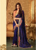 Blue Georgette Embroidery Saree