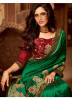 Green Silk Base Embroidery Saree