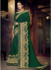 Green Satin Silk Embroidery Saree