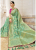 Green Banarasi Jacquard Silk Saree