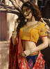 Blue & Red Banarasi Jacquard Silk Bridal Lehenga Choli