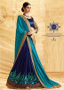 Blue Jacquard Silk Embroidery Saree