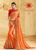 Orange Banarasi Silk Embroidery Saree