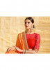 Orange Banarasi Silk Embroidery Saree