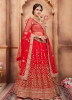 Red Soft Net Bridal Lehenga Choli