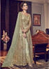 Light Green Butterfly Net Anarkalis Salwar Suit