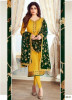 Yellow Satin Georgette Salwar Suit