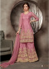 Light Pink Net Gharara-Bottom Salwar Suit