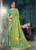 Green Bhagalpuri Silk Embroidery Saree