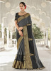 Gray & Black Banarasi Silk Saree