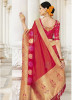 Red & Pink Banarasi Silk Saree