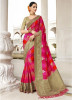 Pink & Beige Banarasi Silk Saree