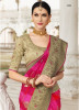 Pink & Beige Banarasi Silk Saree
