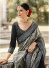 Black & Dark Gray Banarasi Silk Saree