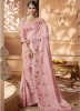 Baby Pink Dola Silk & Net Embroidery Saree