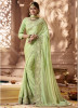 Light Green Modal Satin & Net Silk Embroidery Saree