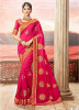 Pink Vichitra Cotton Silk Saree
