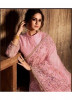 Light Pink Pure Dolla Silk All Over With Ribbon Work Wedding Saree