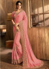 Peach Model Satin Silk With Zari Work Wedding Saree