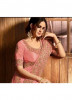 Peach Model Satin Silk With Zari Work Wedding Saree