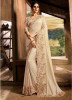 Cream Eva Silk All Over Saree With Heavy Cut Work In Border Wedding Saree