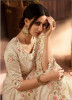 Cream Eva Silk All Over Saree With Heavy Cut Work In Border Wedding Saree
