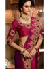 Dark Pink Silk Georgette All Over Saree With Heavy Work Wedding Saree