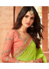 Lime Green Georgette Embroidery Saree