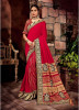 Red Silk Embroidery Saree