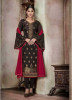 Brown Pure Banglori Silk Jacquard Straight-Cut Salwar Suit