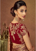 Red & Gold Shimmer Lycra Ready-To-Wear Saree