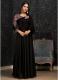 Black Georgette With Embroidery Work Floor-Length Readymade Gown