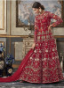 Red Net Heavy Embroidery Anarkali Salwar Suit