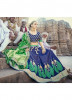 Green & Blue Banarasi Silk Lehenga Choli