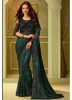 Teal Green Georgette Embroidery Saree