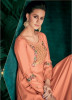Peach Triva Silk With Heavy Embroidery Inner Stitched Floor-Length Readymade Gown