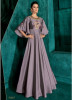 Purple Triva Silk With Heavy Embroidery Inner Stitched Floor-Length Readymade Gown