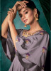 Purple Triva Silk With Heavy Embroidery Inner Stitched Floor-Length Readymade Gown