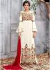 Off White French Silk Straight-Cut Salwar Suit
