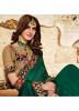 Dark Green Satin & Silk With Heavy Embroidery Saree